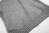 Asymmetric Zip Black Knit Cardigan
