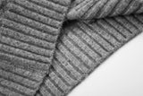 Asymmetric Zip Black Knit Cardigan