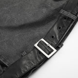 DAXUEN dark charcoal asymmetrical button bomber jacket