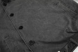 DAXUEN dark charcoal asymmetrical button bomber jacket