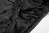 DAXUEN dark charcoal asymmetrical button bomber jacket