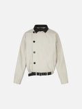 DAXUEN dark charcoal asymmetrical button bomber jacket