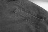 DAXUEN dark charcoal asymmetrical button bomber jacket