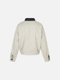 DAXUEN dark charcoal asymmetrical button bomber jacket