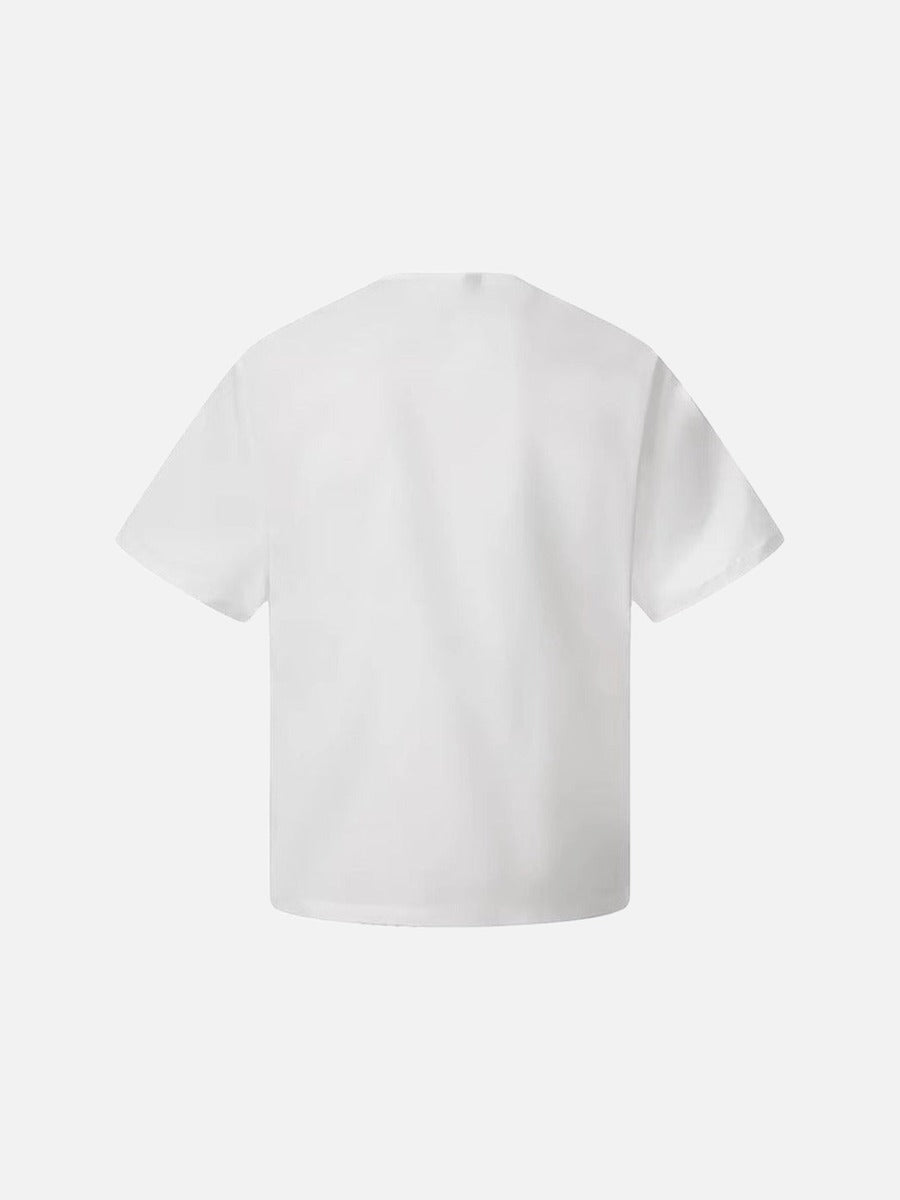 DAXUEN Asymmetrical button detail short-sleeved t-shirt