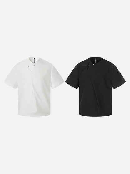 DAXUEN Asymmetrical button detail short-sleeved t-shirt