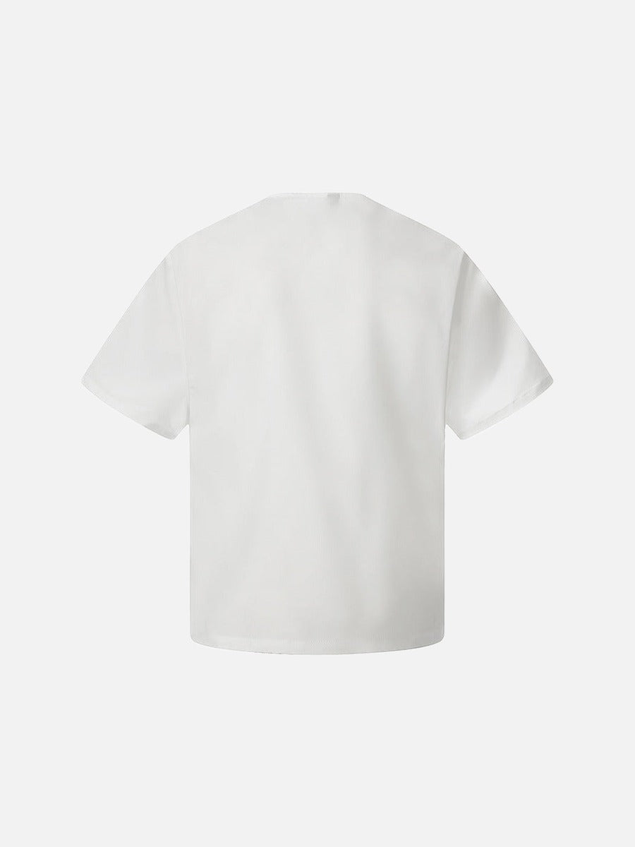DAXUEN Asymmetrical button detail short-sleeved t-shirt