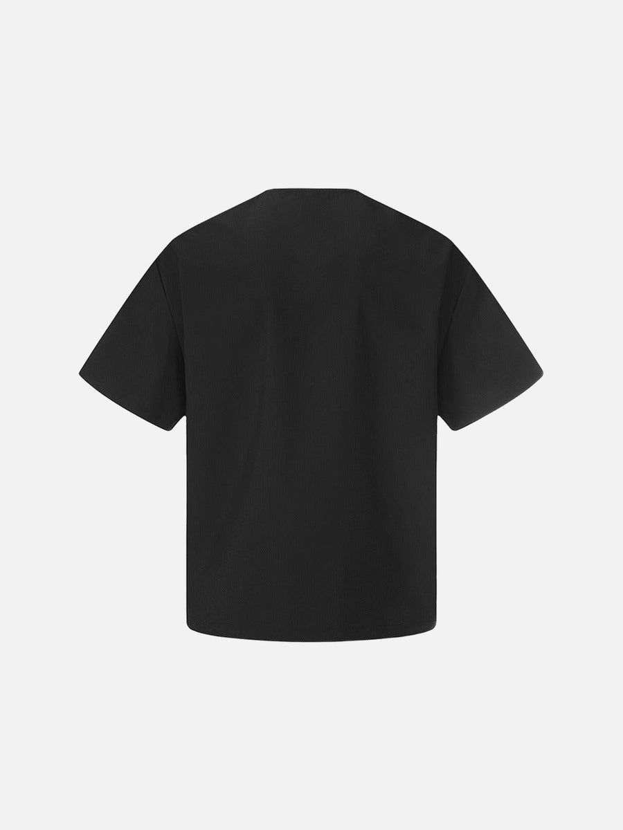 DAXUEN Asymmetrical button detail short-sleeved t-shirt