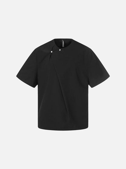 DAXUEN Asymmetrical button detail short-sleeved t-shirt