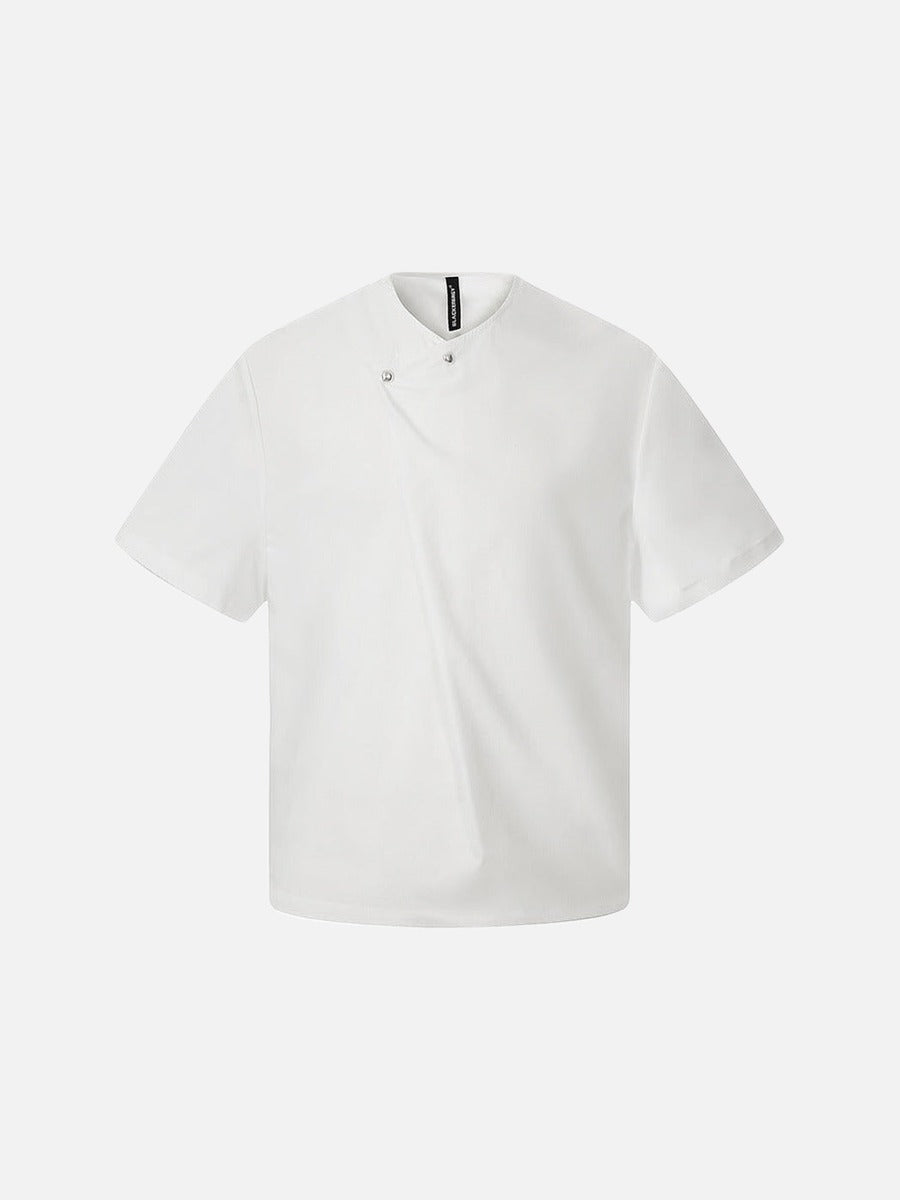 DAXUEN Asymmetrical button detail short-sleeved t-shirt
