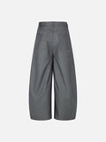 DAXUEN grey wide-leg trousers with asymmetrical button detail
