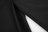 DAXUEN grey wide-leg trousers with asymmetrical button detail