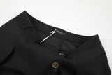 DAXUEN grey wide-leg trousers with asymmetrical button detail