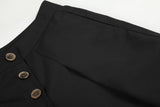 DAXUEN grey wide-leg trousers with asymmetrical button detail