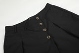 DAXUEN grey wide-leg trousers with asymmetrical button detail