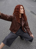 DAXUEN dark grey asymmetrical button-front wide-leg culottes — model photo