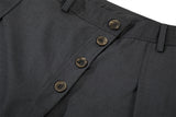 DAXUEN dark grey asymmetrical button-front wide-leg culottes