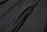 DAXUEN dark grey asymmetrical button-front wide-leg culottes