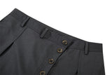 DAXUEN dark grey asymmetrical button-front wide-leg culottes