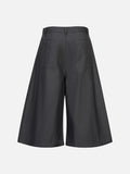 DAXUEN dark grey asymmetrical button-front wide-leg culottes