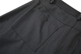 DAXUEN dark grey asymmetrical button-front wide-leg culottes
