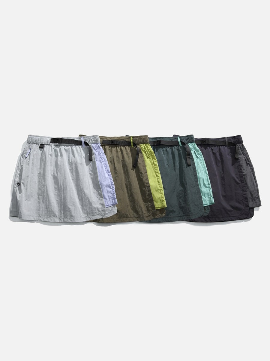 DAXUEN asymmetrical color-blocked skort with integrated shorts