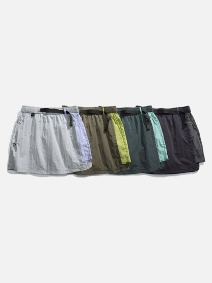 DAXUEN asymmetrical color-blocked skort with integrated shorts