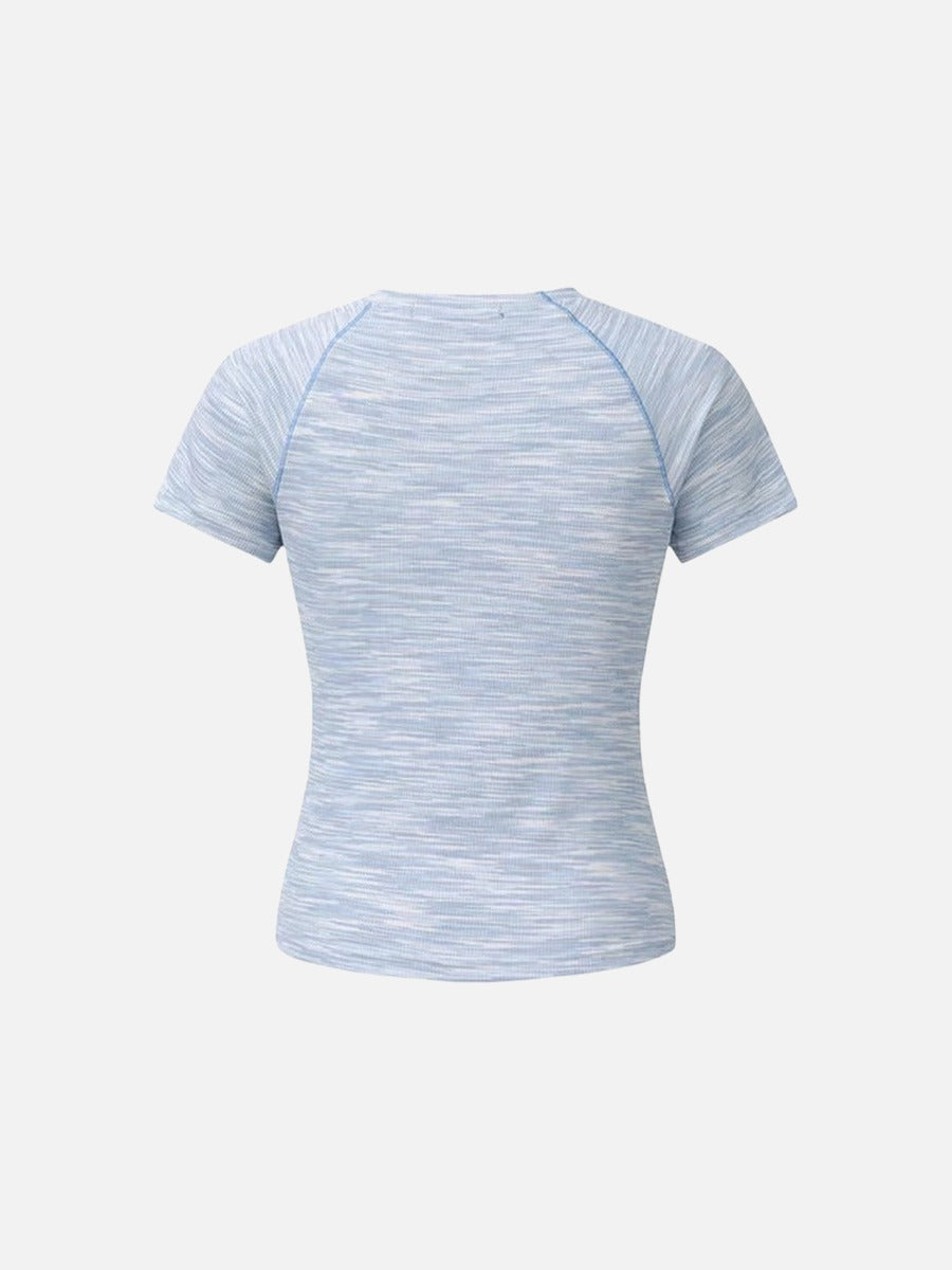DAXUEN Asymmetrical flower embellished short-sleeved t-shirt