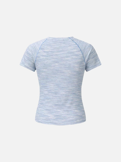 DAXUEN Asymmetrical flower embellished short-sleeved t-shirt