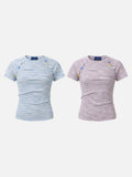 DAXUEN Asymmetrical flower embellished short-sleeved t-shirt