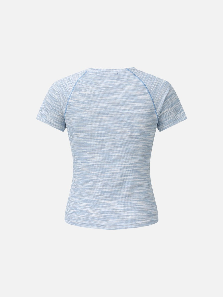 DAXUEN Asymmetrical flower embellished short-sleeved t-shirt