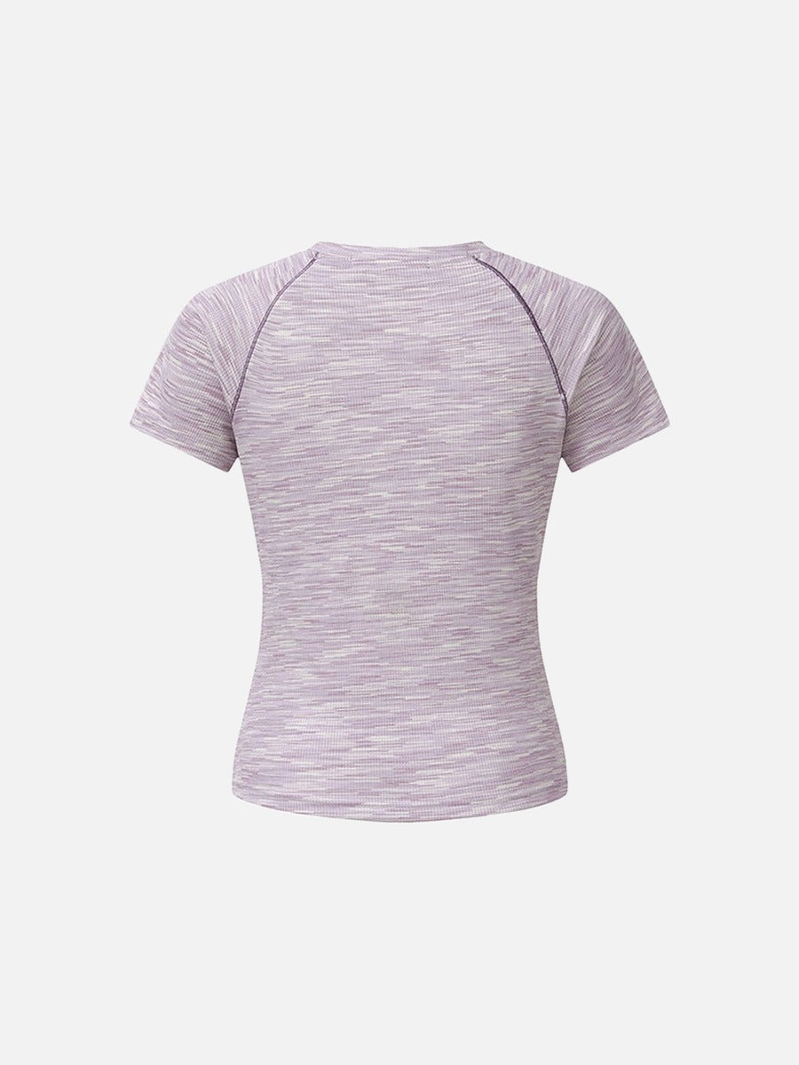 DAXUEN Asymmetrical flower embellished short-sleeved t-shirt
