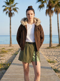 DAXUEN Women's asymmetrical mini skort — model photo