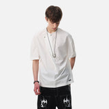 DAXUEN Asymmetrical snap button short-sleeved T-shirt