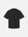 DAXUEN Asymmetrical snap button short-sleeved T-shirt