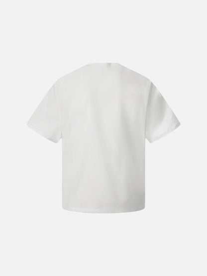 DAXUEN Asymmetrical snap button short-sleeved T-shirt