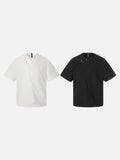DAXUEN Asymmetrical snap button short-sleeved T-shirt