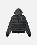 DAXUEN Hooded zip-up jacket with stripes and kangaroo pocket