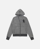 DAXUEN Hooded zip-up jacket with stripes and kangaroo pocket