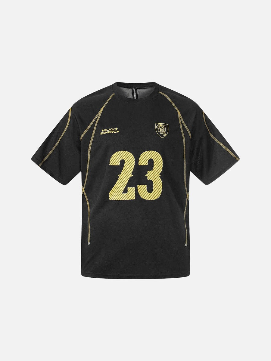 DAXUEN Athletic Energy Graphic T-Shirt with numeral and text graphics