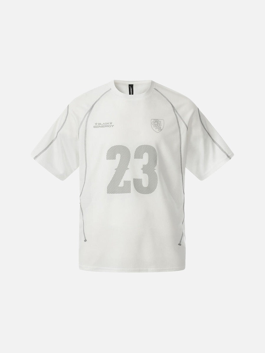 DAXUEN Athletic Energy Graphic T-Shirt with numeral and text graphics
