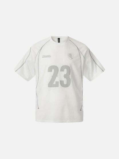 DAXUEN Athletic Energy Graphic T-Shirt with numeral and text graphics