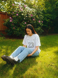 DAXUEN Short-sleeved crew-neck T-shirt with sports jersey style — model photo