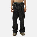 DAXUEN Men's baggy acid-wash denim jeans — model photo