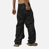 DAXUEN Men's baggy acid-wash denim jeans