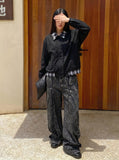 DAXUEN Men's baggy acid-wash denim jeans — model photo