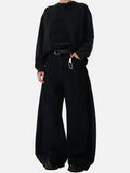 DAXUEN Women's black wide-leg jeans with high waist