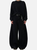 DAXUEN Women's black wide-leg jeans with high waist