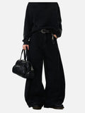 DAXUEN Women's black wide-leg jeans with high waist