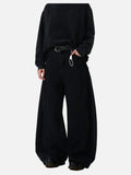 DAXUEN Women's black wide-leg jeans with high waist
